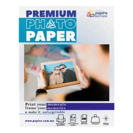 Papel Fotográfico Papira Carta Glossy Alta Calidad 150 Hojas Blanco                                                                                   
