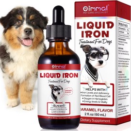 Liquid Iron Supplements for Dogs - with Folate and B12 – Supplements Anemia, Promotes Blood Health, Oxygen Supply and Blood Cell Formation – Increase Low Energy Levels – Lethargy - 2 oz