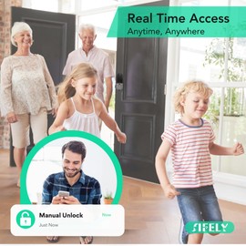 Built-in WiFi Deadbolt Smart-Lock with Keypad: Sifely Keyless Entry Door Lock, Digital Door Keypad, Electronic Deadbolt with Fingerprint & Code Access, Auto Locking, Easy to Install (Silver)