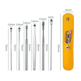 Portable earpick 6P full set ear picker earplug earwax Yellow 10ea