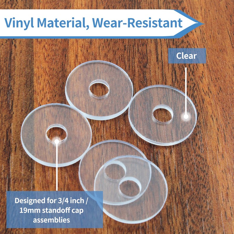 Qjaiune 10 Pack 3/4 Inch Clear Washers for Shower Door