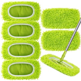 Unoutur Reusable Dry Sweeping Cloths Microfiber Wet Mop Pads Compatible with Swiffer Sweeper Mop Replacement Sweeping Mopping pad Refills for Hardwood Surface Floor Cleaning (6PCS)
