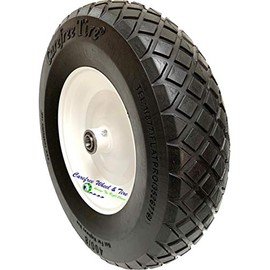Flat Free 4.80/4.00-8 Wheelbarrow Wheel, 4" Centered Hub (3/4" Semi-Precision Bearings)
