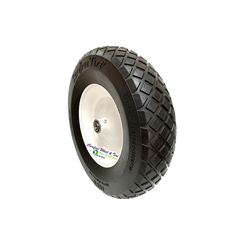 Flat Free 4.80/4.00-8 Wheelbarrow Wheel, 4" Centered Hub (3/4" Semi-Precision