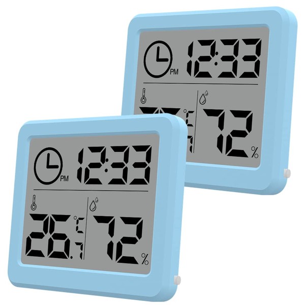 [2 Pack] 3.2 Inch Digital Hygrometer Indoor Thermometer, Room Thermometer