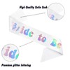 TxscOxwP1 7 Pieces Bachelorette Sashes Set - White Glitter Leather