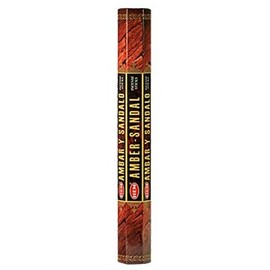 Hem Amber-Sandal Incense - 6 Packs, 20 Sticks per Pack