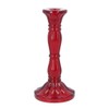 Gisela Graham Red Glass Moulded Candlestick (Large)
