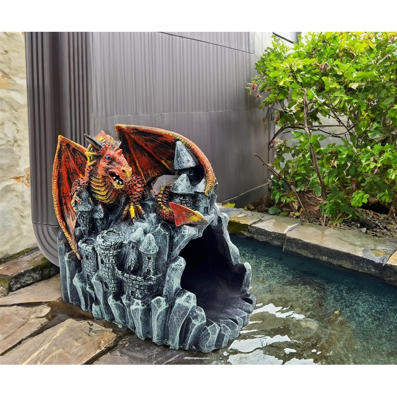 Euiroet Dragon Statue Gutter Downspout Extender,Garden Outdoor Decor Sculpture,Gutter Diverter