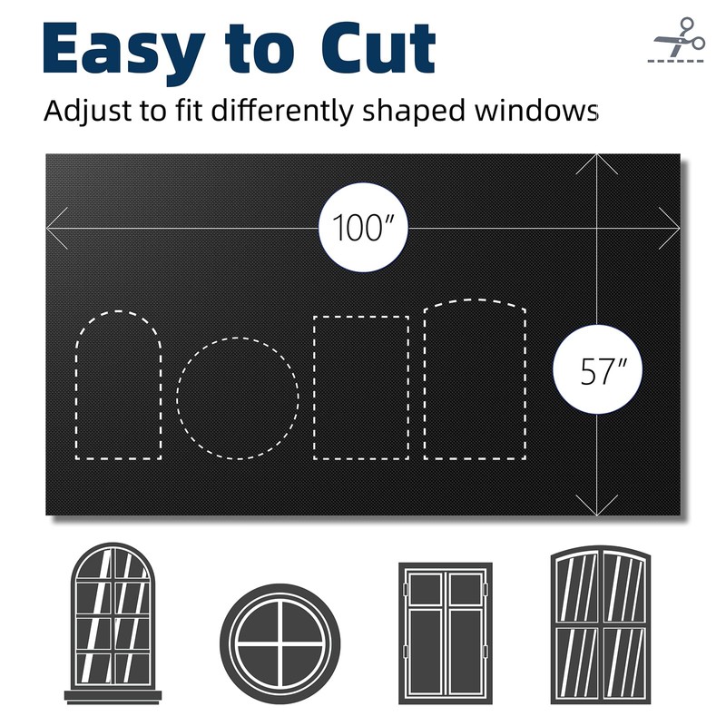 NIGHTON Portable Blackout Curtains 100"×57"Strong Hook and Loop Tape Strips