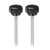sourcing map 2pcs Knurled Clamping Knobs M6 x 60mm Metric