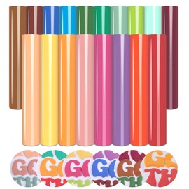 Tintnut Puff Vinyl Heat Transfer - 18 Sheets 12" x 10" 3D Puff HTV Heat Transfer Vinyl Foaming Puff HTV Colorful Puffy HTV Iron on Vinyl for T-Shirts DIY