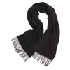 Prettystern Unisex 2-Colour Cashmere Reversible Fringe Scarf, Black-Brown Brown F11