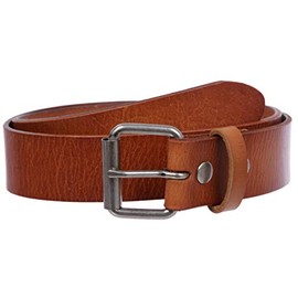 Men's or Women's Classic Roller Buckle Leather Jean Belt, Tan | 34