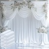10ftx12ft Wrinkle Free White Backdrop Curtain, 8 Panels 12FT Height