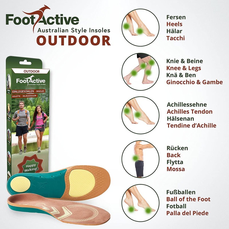 FootActive Outdoor Insoles for Nature & Adventure Lovers Secure hold