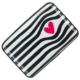 CANTINEY Credit Card Holder RFID Blocking Wallet for Women Men Small Mini Metal Slim Hard Aluminum Business Card Case, Pink Heart, Small, Classic, Minimalist, American, Vintage