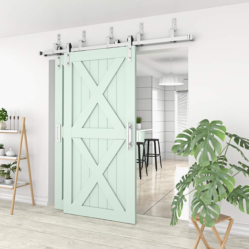 ZEKOO 12'' Sliding Barn Door Handle Hardware Two-Side Design Black