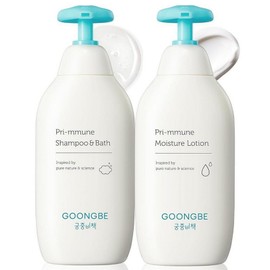 Royal Secret GOONGBE Pri-mmune Shampoo, Bath & Moisturizing Lotion - Korean Baby Cleanser & Body Lotion - Hypoallergenic Moisturizing & Soothing Daily Skin Care - Gentle Cleansing Natural, Shampoo & Bath + Lotion / GOONGBE Pri-mmune 샴푸 목욕 및 수분 로션 - 한국 베이