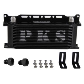 PKSABB 16 Row Oil Cooler Mounting Bracket Kit 10AN Stacked Plate Engine Oil Cooler Aluminium Transmission Oil Cooler Black British Radiator with 2Pcs Fittings AN10(7/8"-14 UNF) to AN8(3/4"-16 UNF)