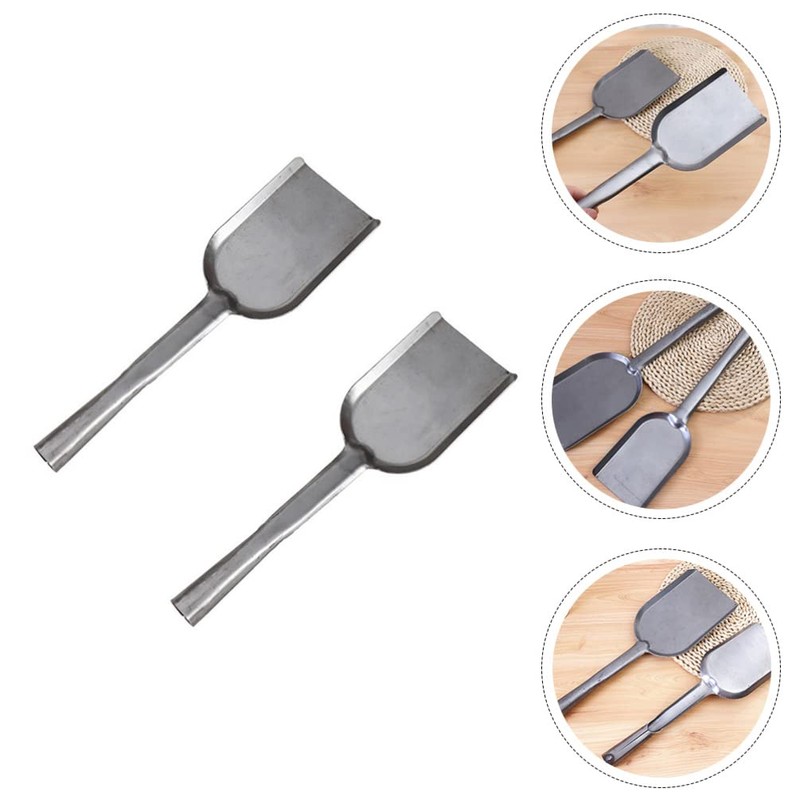 Cabilock 2Pcs Long Ash Handheld BBQ Charcoal Ash Poker Scoop
