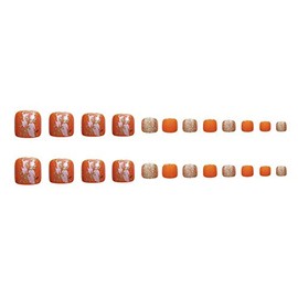 Press On Toenails Short Sparkly Fake Toenails for Women YONAIL Glue On Toe Nails Artificial Toenails Full Cover Acrylic Sticker On Toenails 24pcs/set