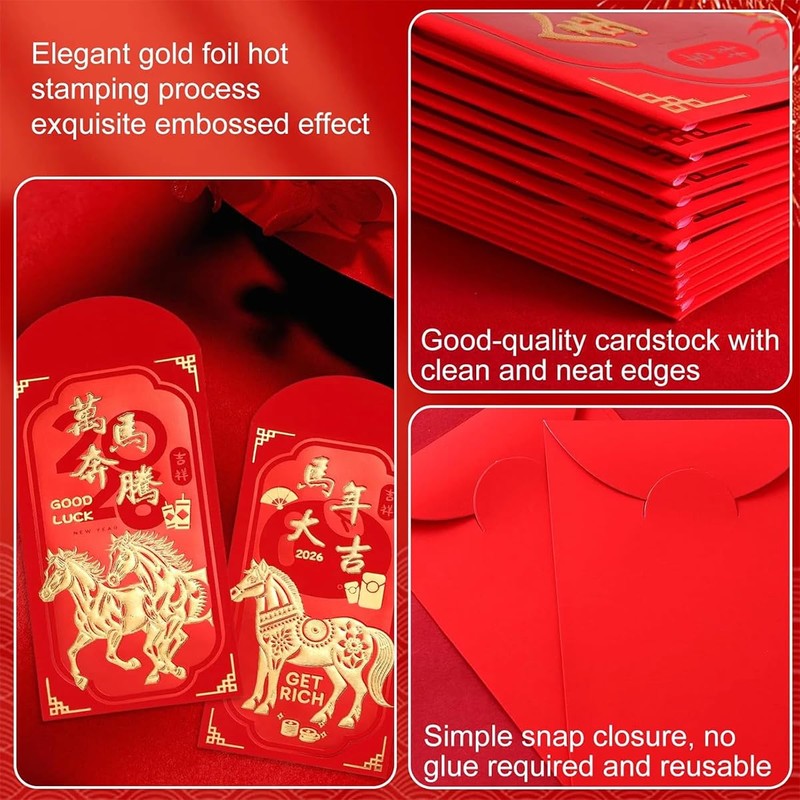 Chinese New Year Red Envelope, 2026 Year of the Horse