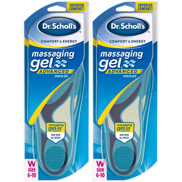 Dr Scholl's Massaging Gel Advanced Insoles (women's 6-10), 2 Pairs (Packaging may vary)