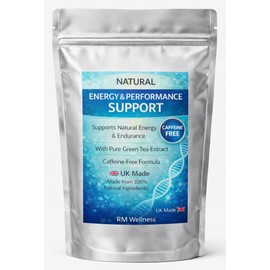 Energy & Performance Support - Exercise Recovery Tablets with Green Tea Extract - Caffeine Free Daily Supplement for Natural Energy, Focus & Metabolism Support - UK Made - 30 Tablets