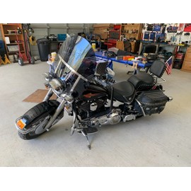 Sled Shields 20" Dark Tint Replacement Windshield Compatible with Harley Davidson Heritage Softail FLSTC, Fat Boy FLSTF, Softail Deluxe FLSTN