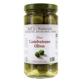 Jeffs Naturals, Olives Green Castelvetrano Pitted, 5.5 Ounce