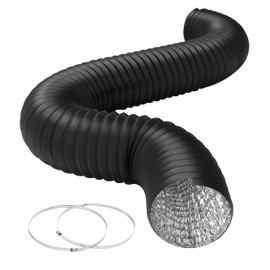 HealSmart 12" 8 Ft Aluminum Ducting Flexible, Heavy-Duty Four-Layer Protection with 2 Duct Clamps, Dryer Vent Hose for Heating Cooling Ventilation and Exhaust Fan