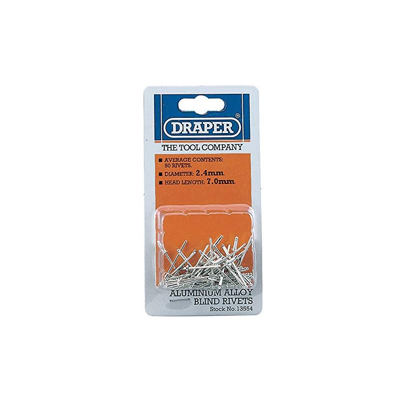 Draper 13554 Blind Rivets, 2.5 mm x 7 mm Size