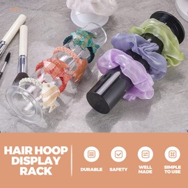 Healeved 2Pcs Vertical Tower Hairband Holder Stand for Accessories Display Clear Headband Organizer for Use Efficient Storage for Hair