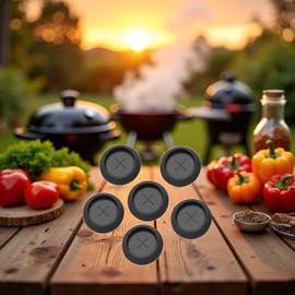 6Pcs Black Rubber Meat Probe Grommet Replacment Parts for Wood Pellet Grills, Grill Thermometers, Grills and Outdoor Cooking