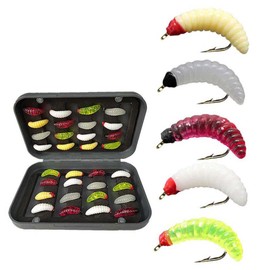 Qievcrme Fly Fishing Flies Kit 40/137pcs Dry/Wet Flies Assortment Nyphms Popper Streamer for Trout Bass Steelhead Fish+ Fly Box (50Pcs-Single Style)
