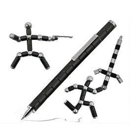 Fidget Pen, Magnetic Pen, Magnet Pen, Cool Pen, Metal Pen, Fidget Magnets, Ballpoint Pen, Magnet Fidget, Cool Gadgets for Adults (Black)