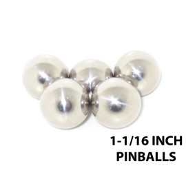 Ball Baron  Pinball Replacement 5 [FIVE] 1-1/16" High Polish Chrome Steel