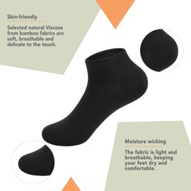 SERISIMPLE Viscose Bamboo School Socks Ankle Super Soft Kids Socks Stretch Cuffs Athletic Socks Odor Resistant Anti-odor 5 Pairs (X-Small, Black)