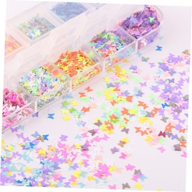 Baluue 2 Pack Nail Glitter Set DIY Manicure Decor Nail Art Sequins Glue for Women