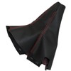 AERZETIX: Gear Stick Gaiter Faux Leather Black with Red Stitching