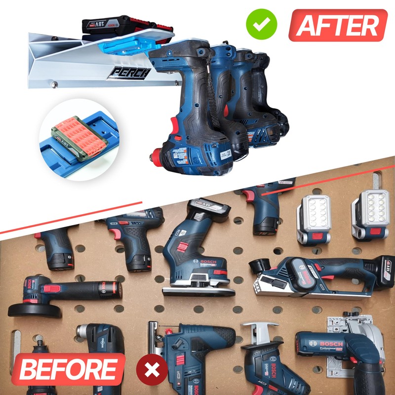 PERCH 4 Pack BOSCH Tool Holder with 4 Pack BOSCH