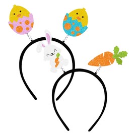 JazSwirl Easter Hairband, 2 Pcs Easter Headbands for Women, 12cm Easter Paper Headbands Easter Head Band for Spring Parties