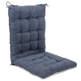 Algudbilt Rocking Chair Cushions Comfortable Tufted Seat Cushion Pads Non-Skid Backed Set of Backrest Cushion and Seat Bottom for Porch Rocker Adirondack Chair (Navy, Backrest-24X17,Bottom-17x17)