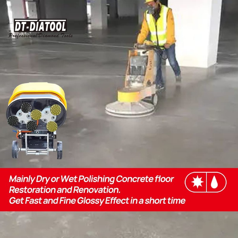 DT-DIATOOL Diamond Floor Polishing Pads Resin Bond Terrazzo Floor Diameter