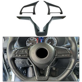 KEALAS - Accesorio para decoración interior de coche, funda para volante, fibra de carbono