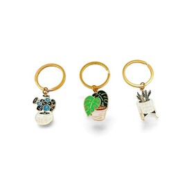 XAM 1-4PCS Cute Fashion Ladies Succulent Potted Succulent Shaped Keychain Creative potplant Car Bag Key Accessories-C