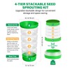 HK Stackable Seed Sprouting Kit, 4-Tier Microgreens Growing Kit with