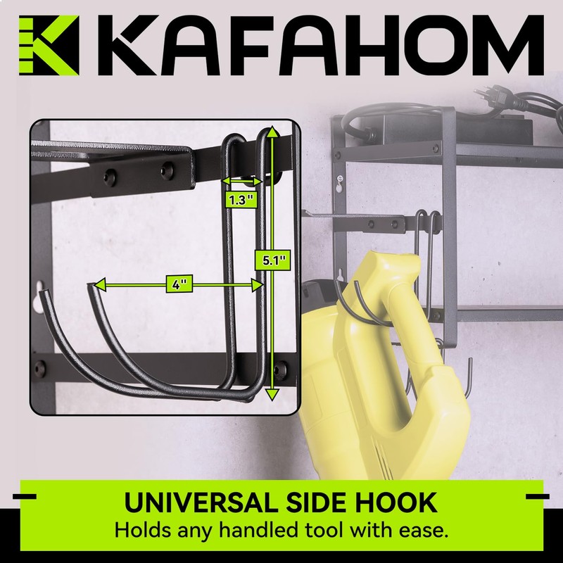 KAFAHOM Leaf Blower and Weed Eater Rack with Charging Station,