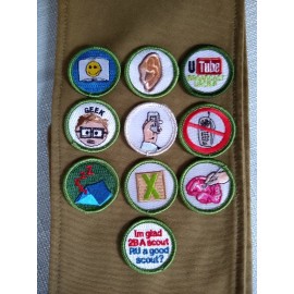 You Pick CHOOSE 1 Spoof Fake Merit Badge BSA Boy Scout NEW Funny Brain Facebook